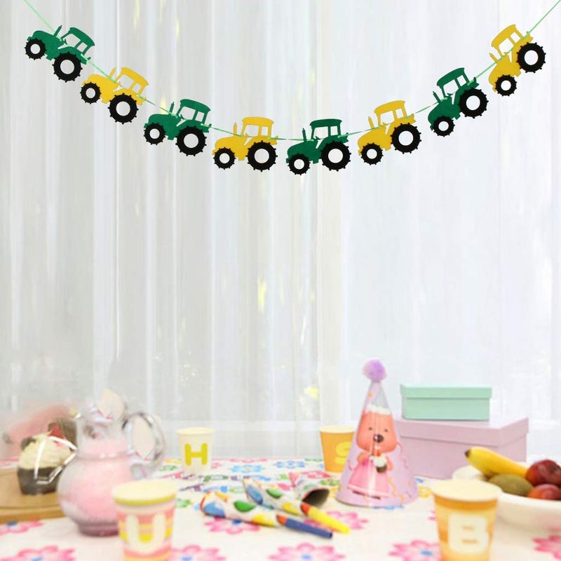 FRECI 3pcs Tractor Banner Felt Bunting Banner Garland Sign Baby Shower Boy Birthday Party Indoor Outdoor Decor - Image 5